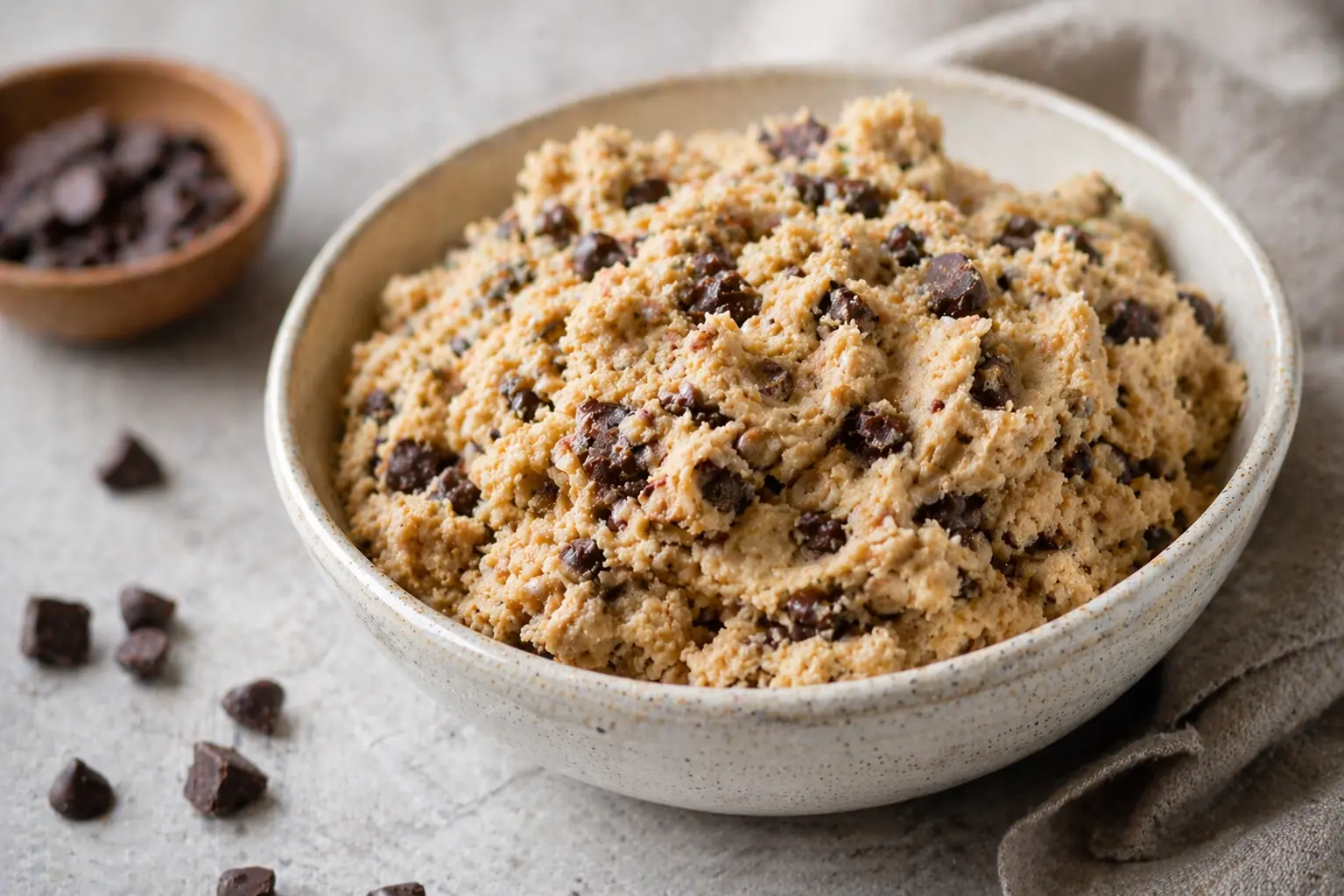 Pâte à cookie crue comestible avec pépites de chocolat